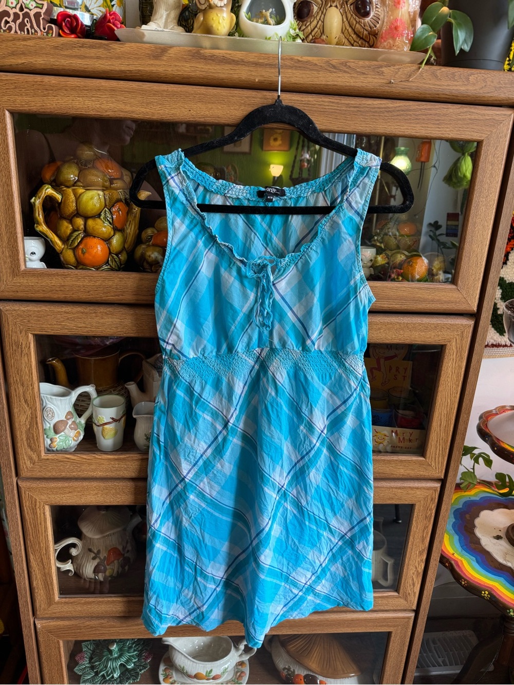 George Blue Plaid Midi Dress